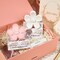 Bridesmaid Proposal Gifts 8 Pack Flower Hair Claw Clips with Floral Card for Bridal Party, Bachelorette Favors (White&Pink)